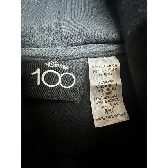 Disney 100 Womens XL Hoodie Unified Characters Pullover Sweatshirt Black - Picture 2 of 10
